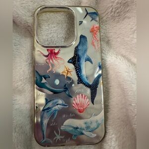 🟩 Metallic ocean iphone 15 pro case - 3 for $15